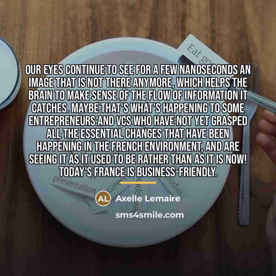 “Our eyes continue to see for a few nanoseconds an…” quote by Axelle Lemaire