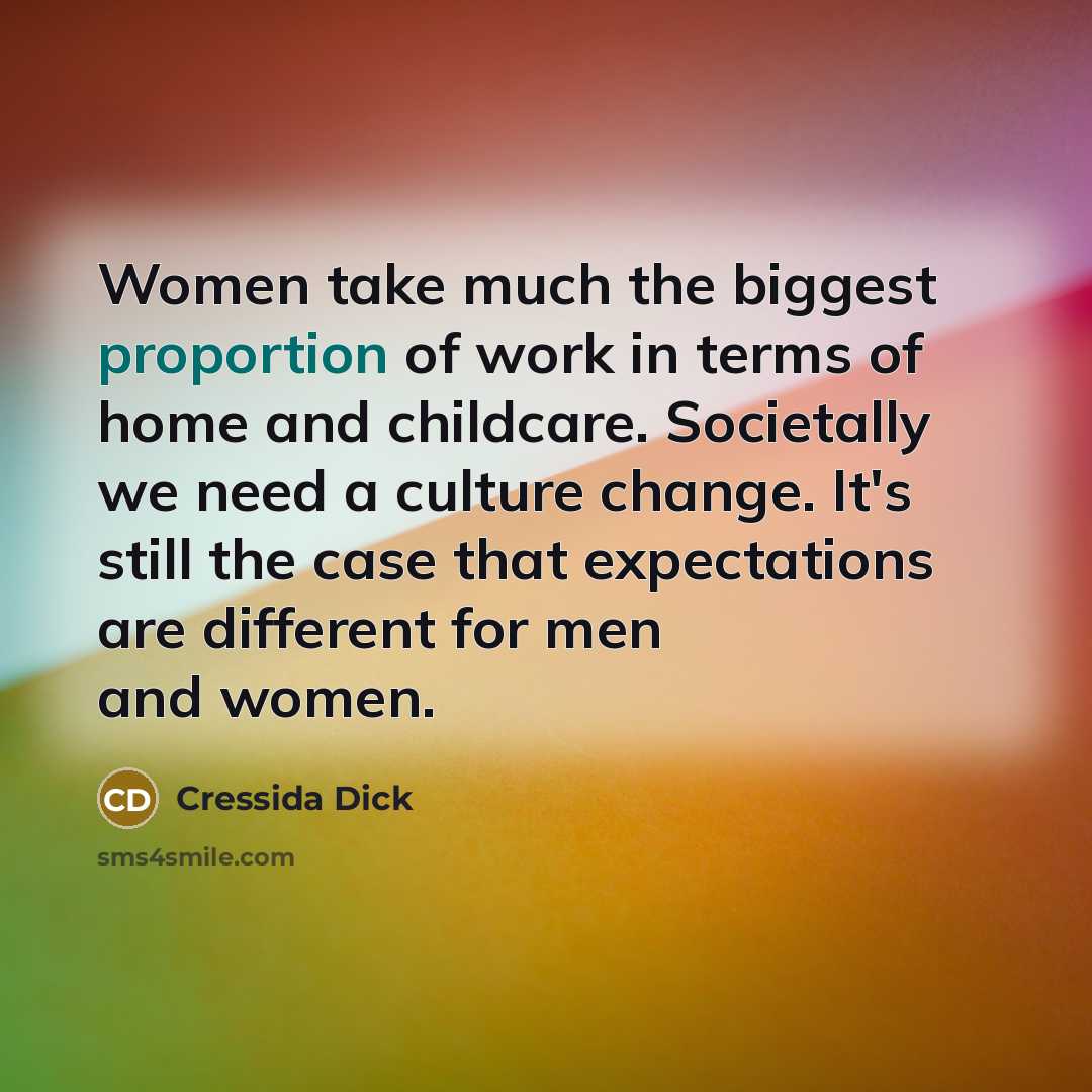 “Women take much the biggest proportion of work in terms…” quote by Cressida Dick