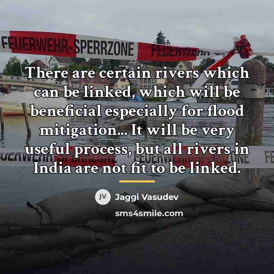 “There are certain rivers which can be linked, which will…” quote by Jaggi Vasudev