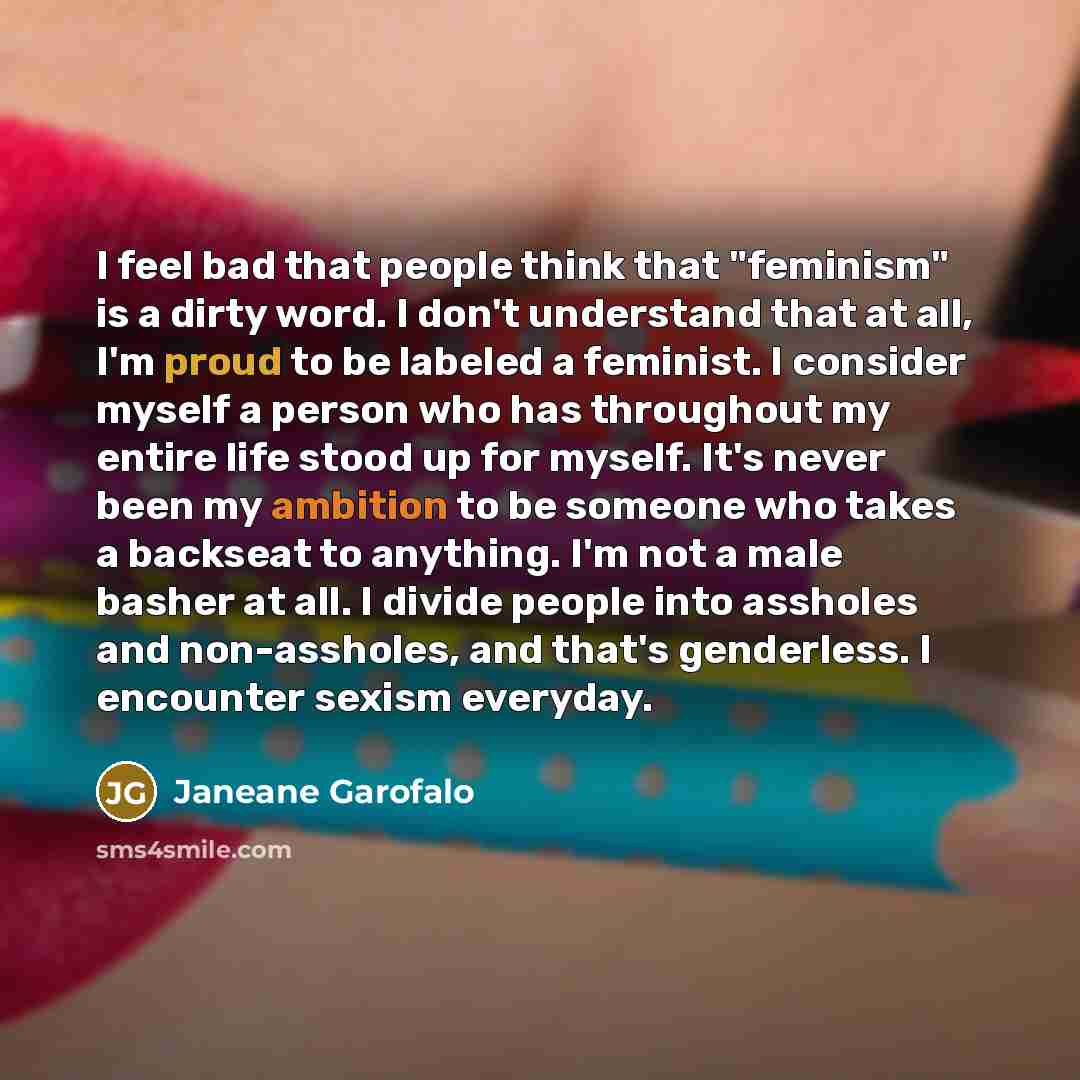 “I feel bad that people think that "feminism" is a…” quote by Janeane Garofalo