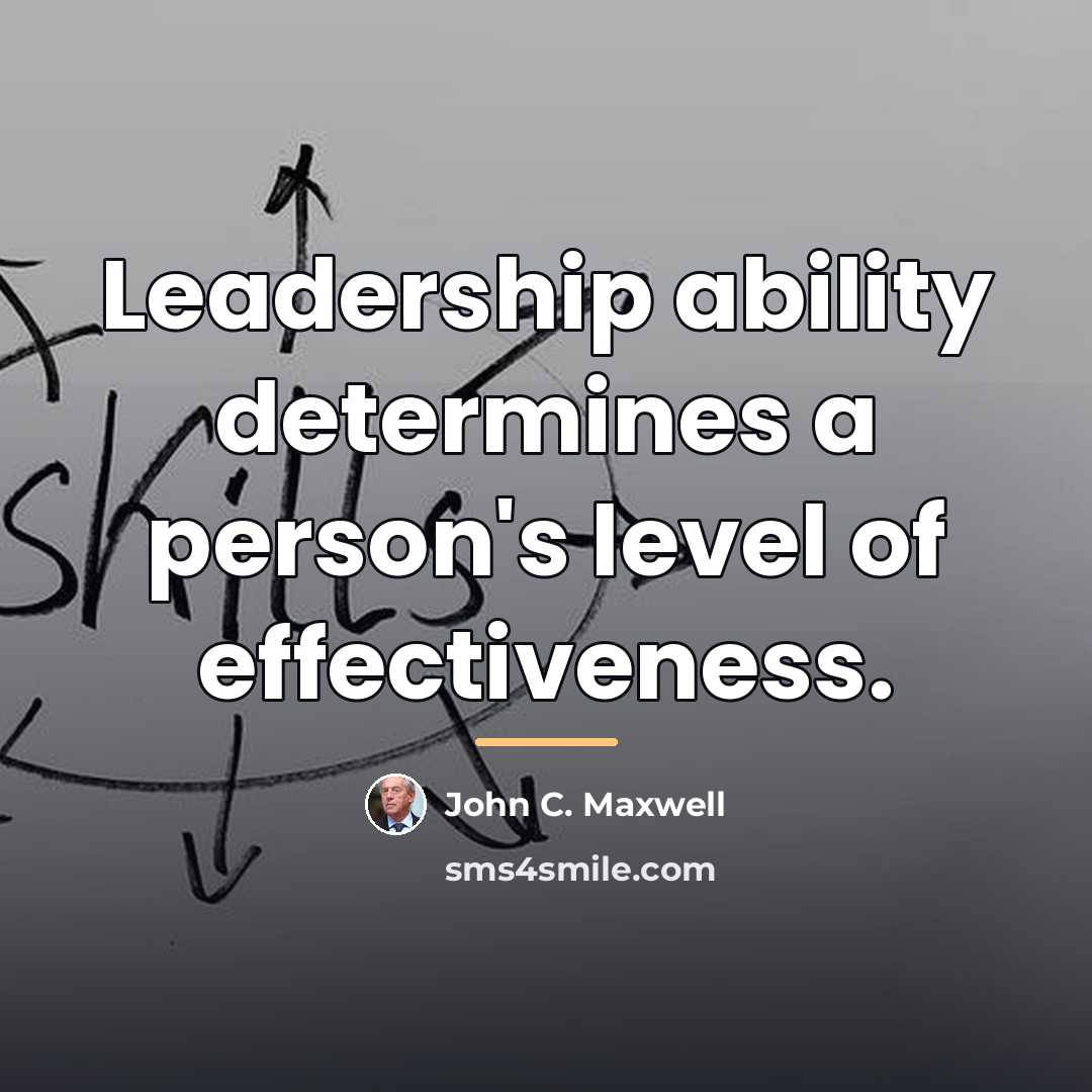 “Leadership ability determines a person's level of effectiveness.…” quote by John C. Maxwell