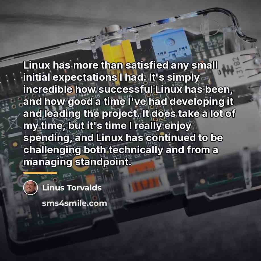 “Linux has more than satisfied any small initial expectations I…” quote by Linus Torvalds