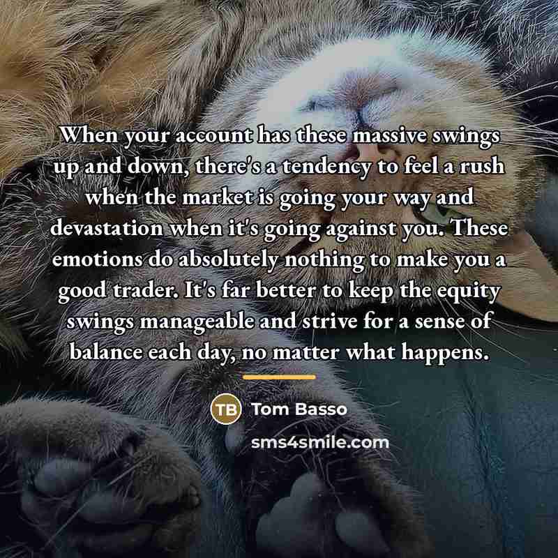 “When your account has these massive swings up and down,…” quote by Tom Basso