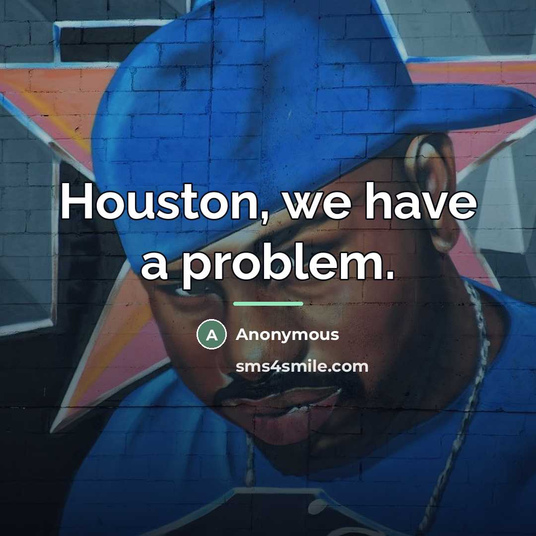 “Houston, we have a problem.…” quote by Anonymous