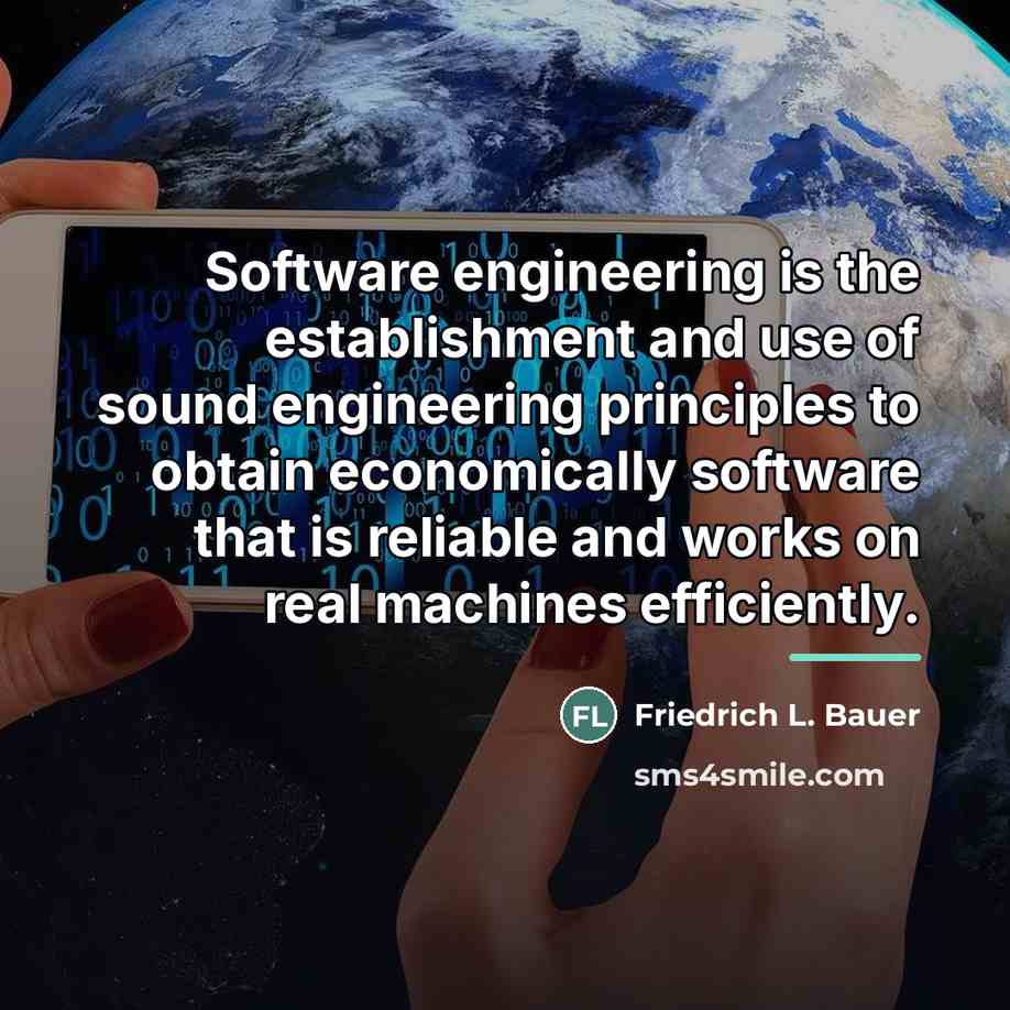 “Software engineering is the establishment and use of sound engineering…” quote by Friedrich L. Bauer