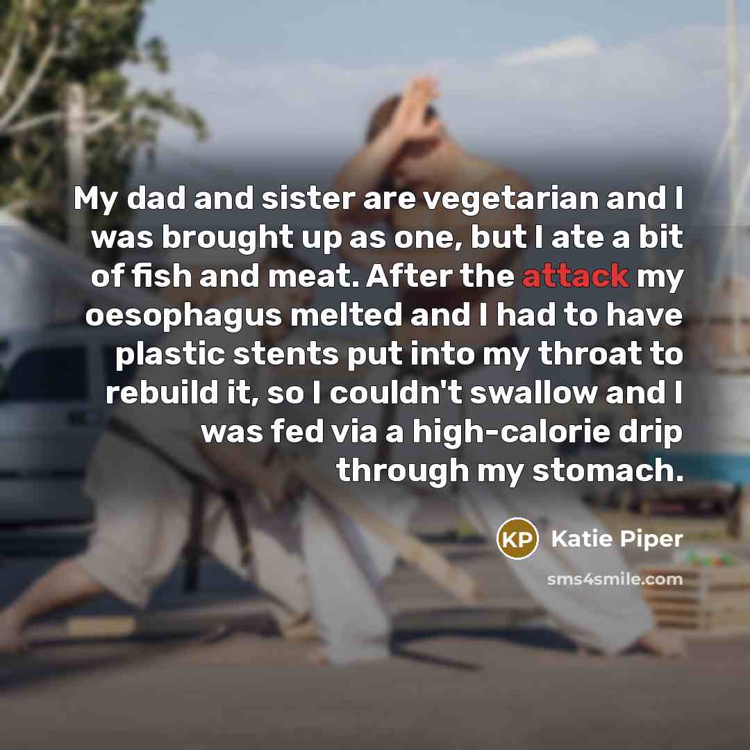 “My dad and sister are vegetarian and I was brought…” quote by Katie Piper