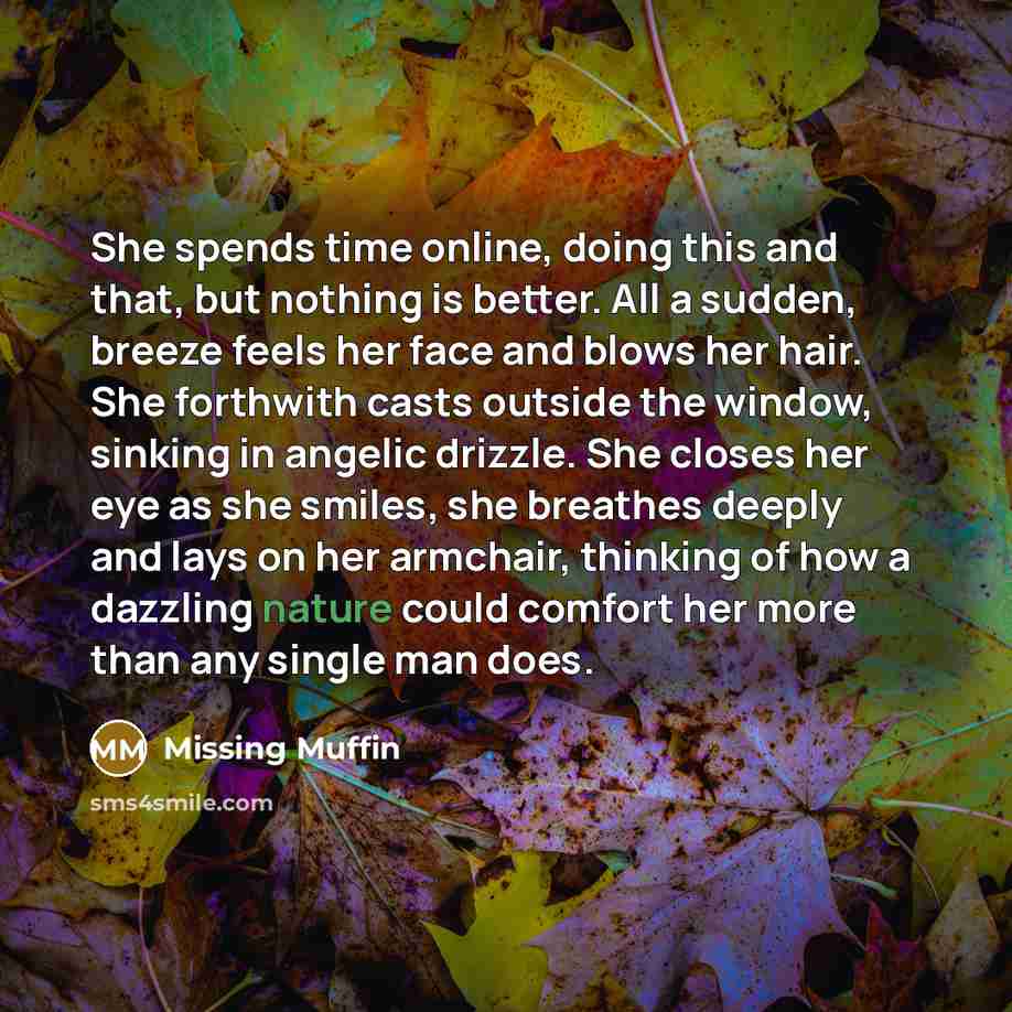 “She spends time online, doing this and that, but nothing…” quote by Missing Muffin