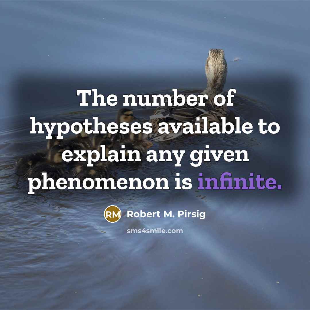 “The number of hypotheses available to explain any given phenomenon…” quote by Robert M. Pirsig