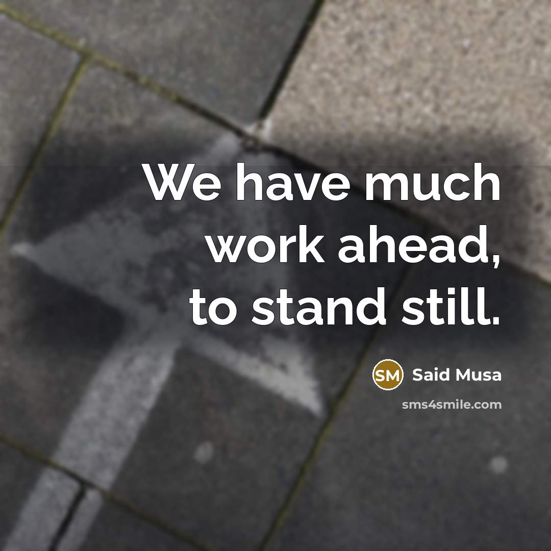 “We have much work ahead, to stand still.…” quote by Said Musa