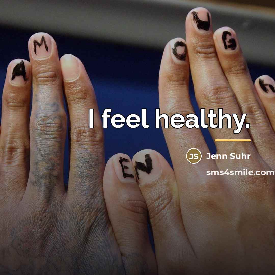 “I feel healthy.…” quote by Jenn Suhr