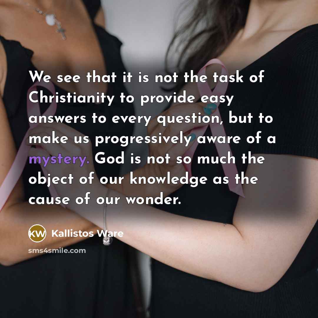 “We see that it is not the task of Christianity…” quote by Kallistos Ware