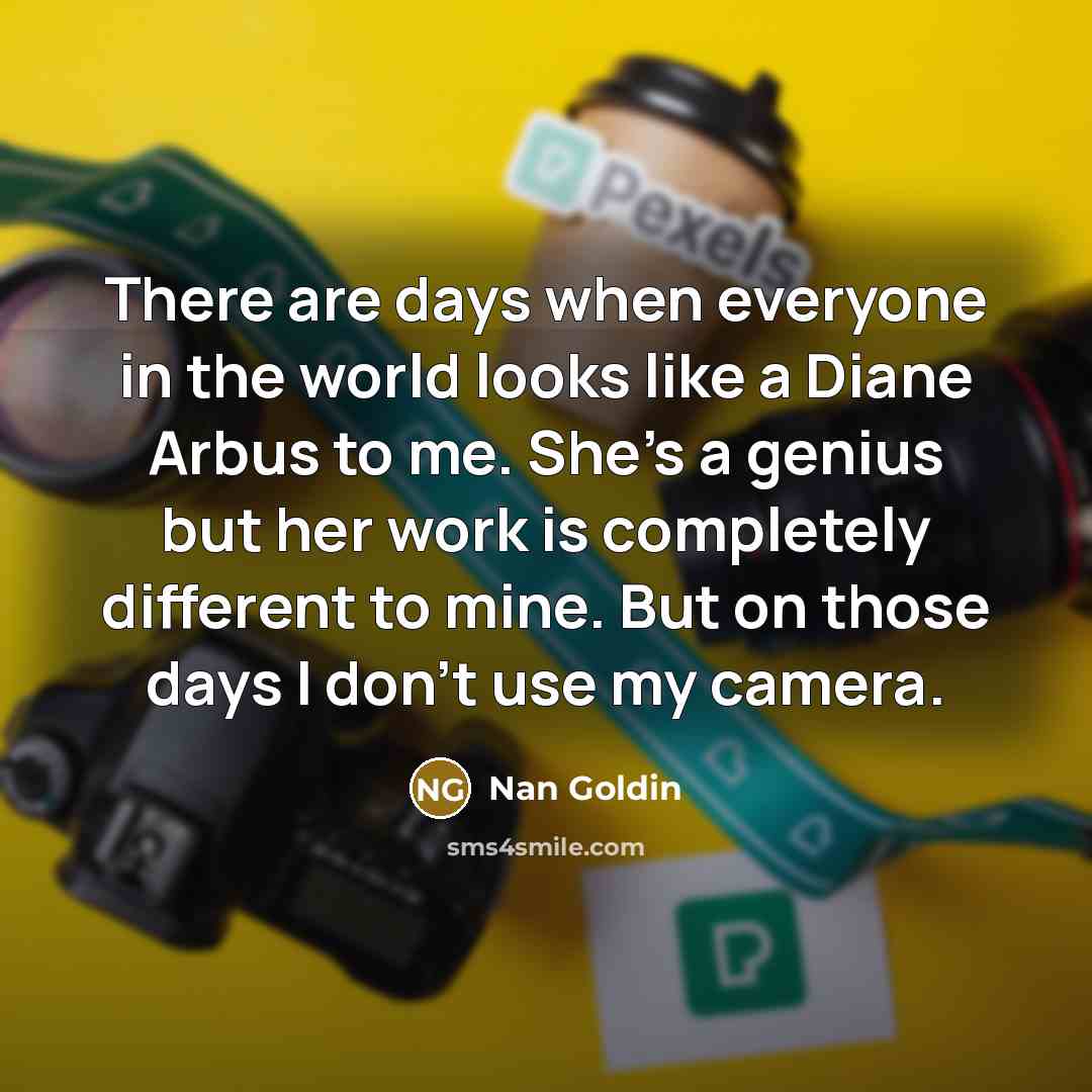 “There are days when everyone in the world looks like…” quote by Nan Goldin