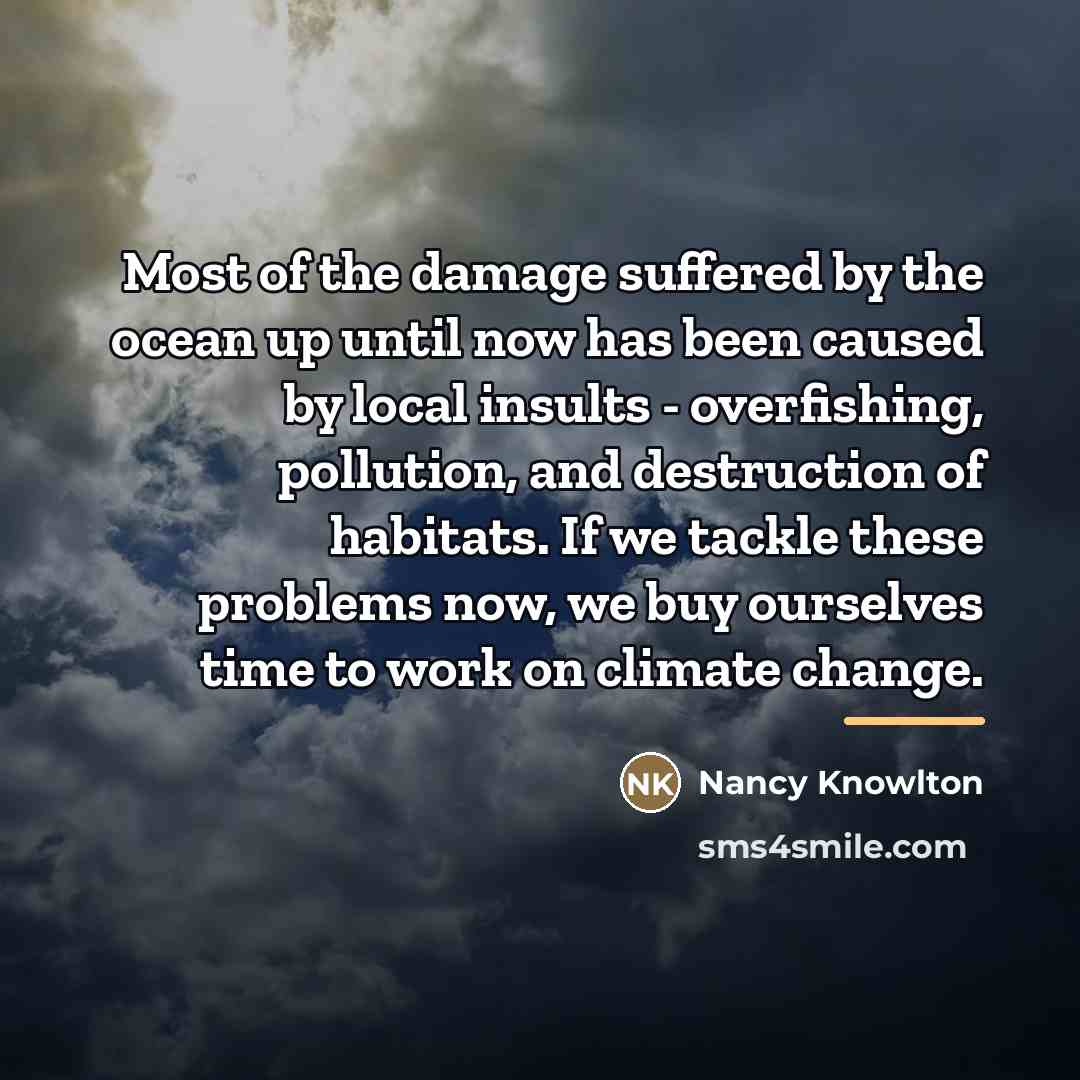“Most of the damage suffered by the ocean up until…” quote by Nancy Knowlton