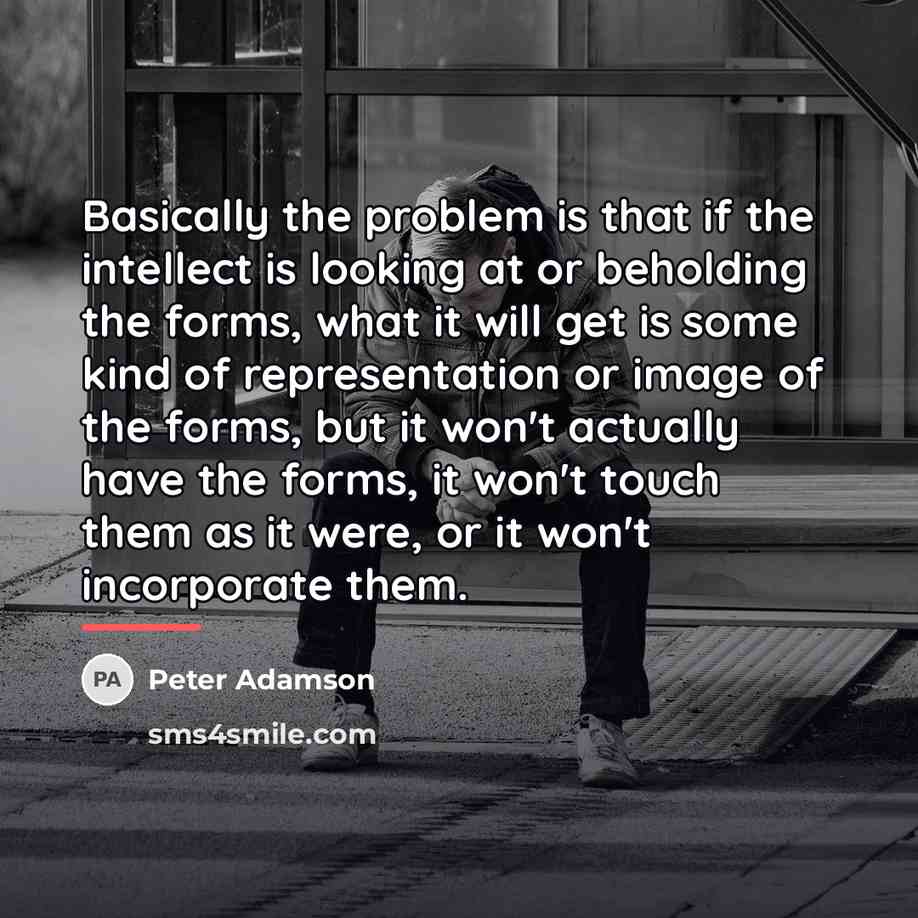 “Basically the problem is that if the intellect is looking…” quote by Peter Adamson