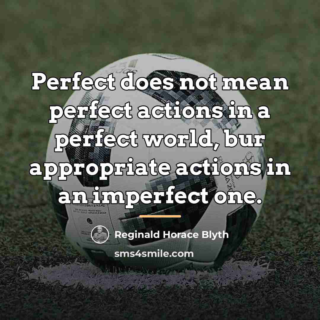 “Perfect does not mean perfect actions in a perfect world,…” quote by Reginald Horace Blyth