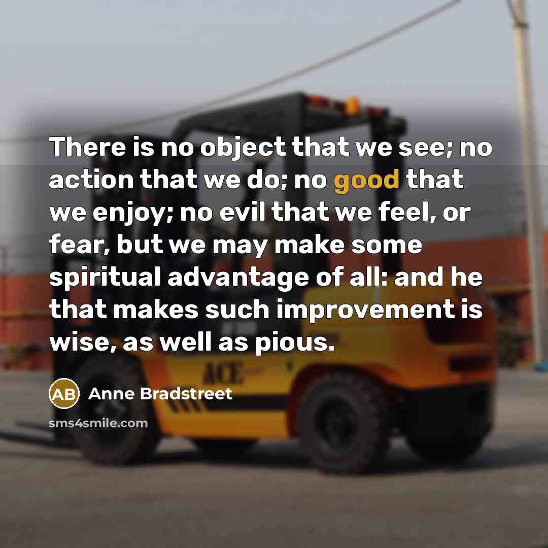 “There is no object that we see; no action that…” quote by Anne Bradstreet