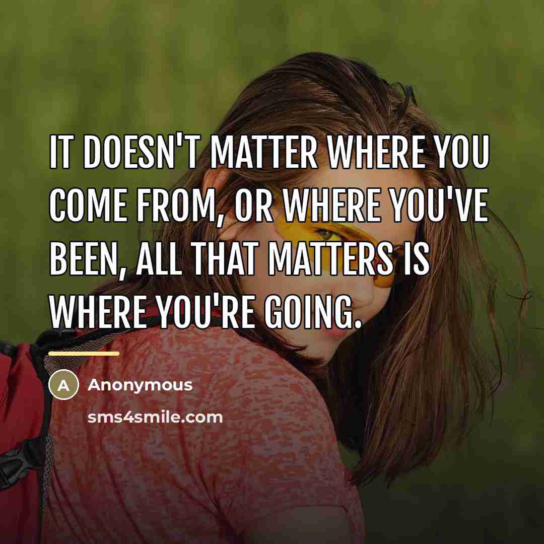 “It doesn't matter where you come from, or where you've…” quote by Anonymous