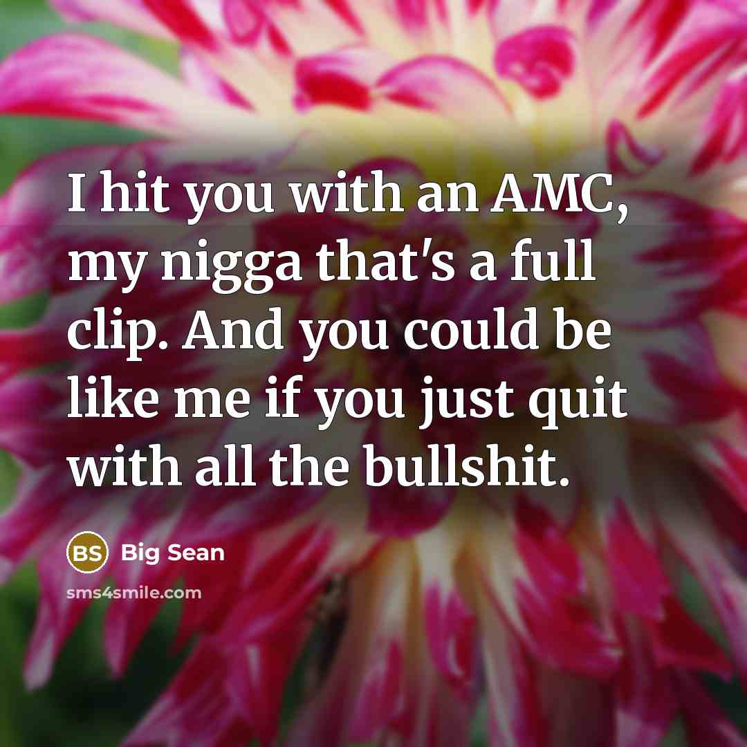 “I hit you with an AMC, my nigga that's a…” quote by Big Sean