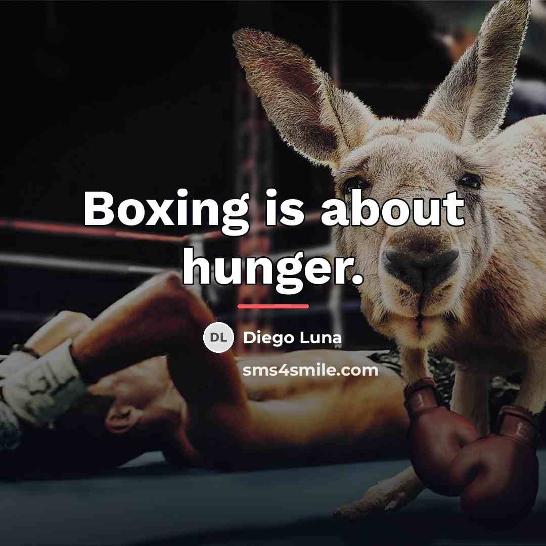 “Boxing is about hunger.…” quote by Diego Luna