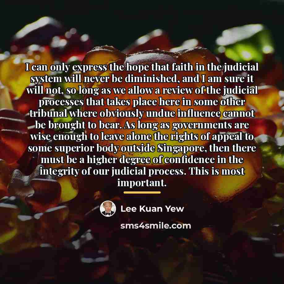 “I can only express the hope that faith in the…” quote by Lee Kuan Yew