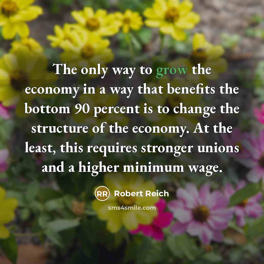 “The only way to grow the economy in a way…” quote by Robert Reich