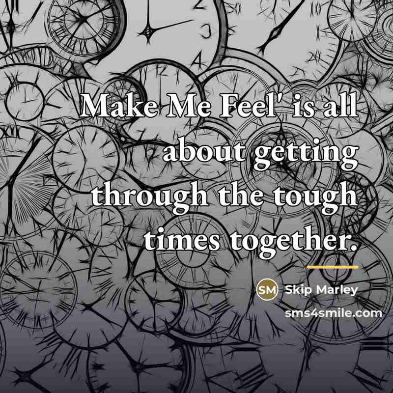 “Make Me Feel' is all about getting through the tough…” quote by Skip Marley