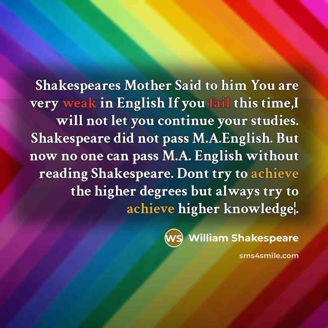 “Shakespeares Mother Said to him You are very weak in…” quote by William Shakespeare