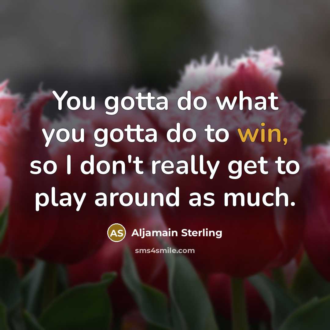 “You gotta do what you gotta do to win, so…” quote by Aljamain Sterling
