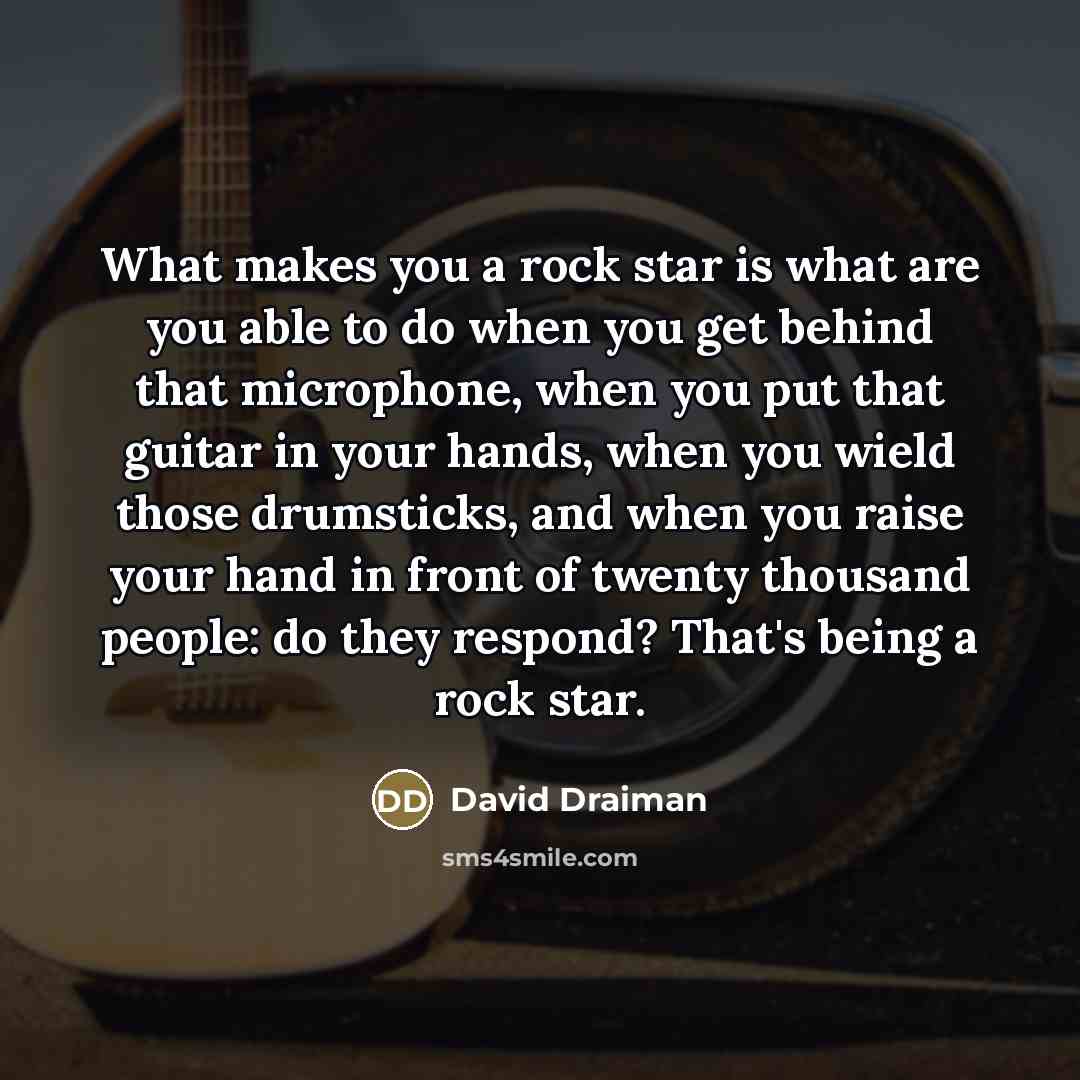 “What makes you a rock star is what are you…” quote by David Draiman