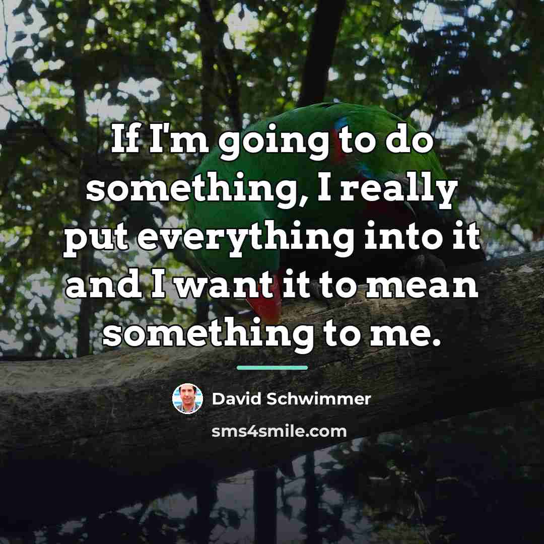 “If I'm going to do something, I really put everything…” quote by David Schwimmer