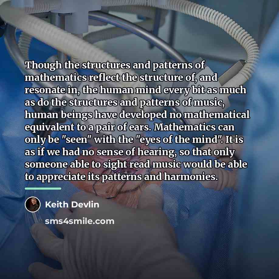 “Though the structures and patterns of mathematics reflect the structure…” quote by Keith Devlin