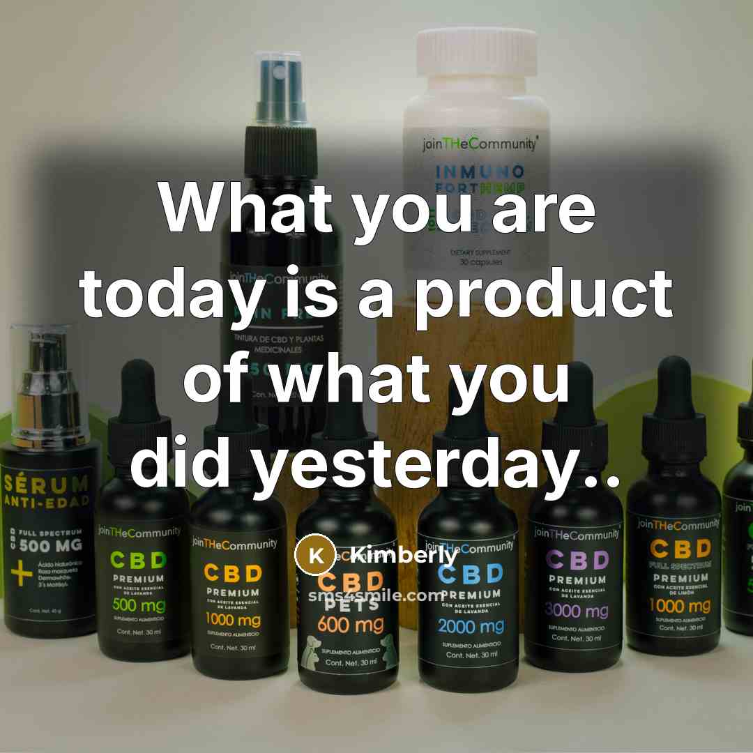 “What you are today is a product of what you…” quote by Kimberly