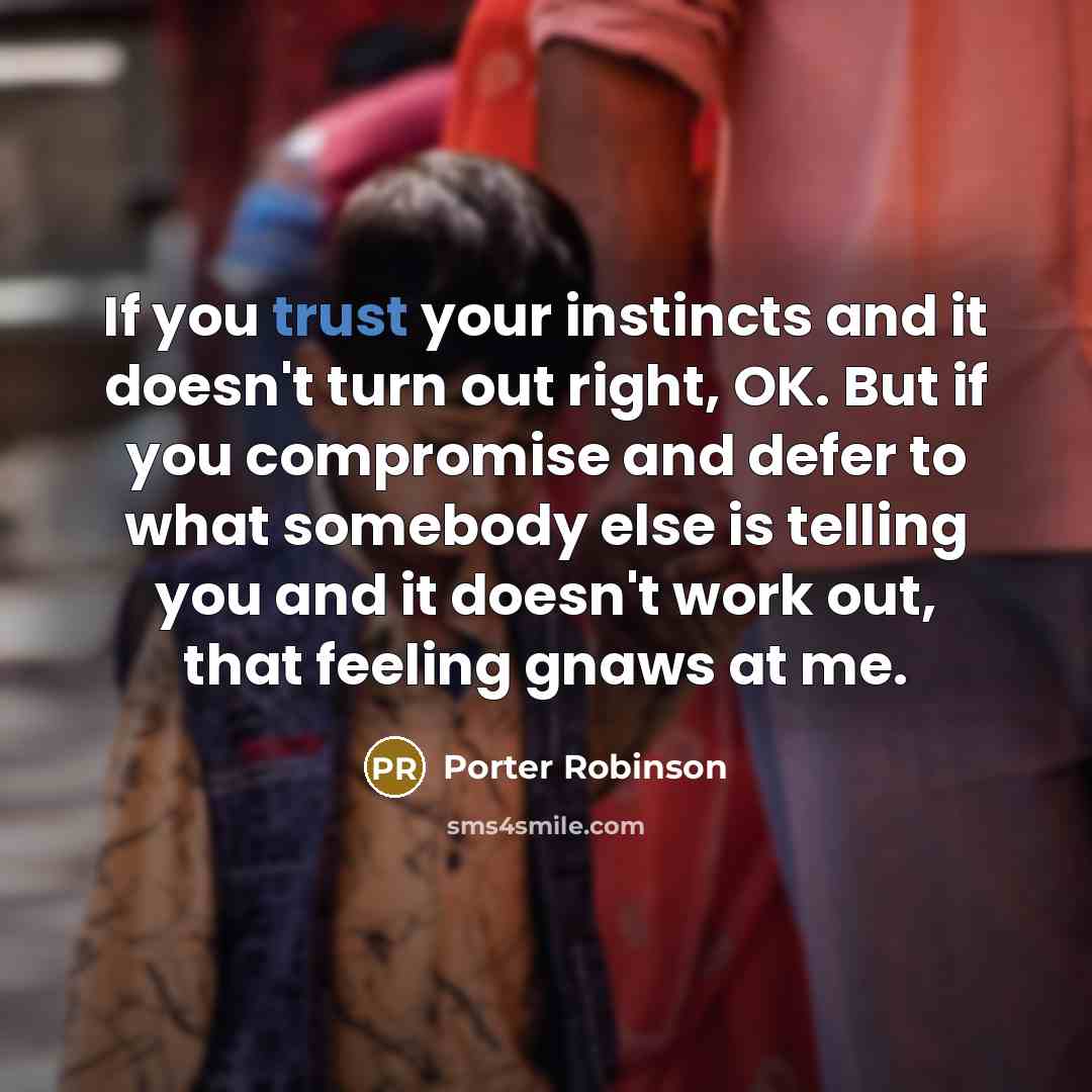 “If you trust your instincts and it doesn't turn out…” quote by Porter Robinson