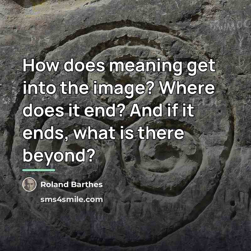 “How does meaning get into the image? Where does it…” quote by Roland Barthes