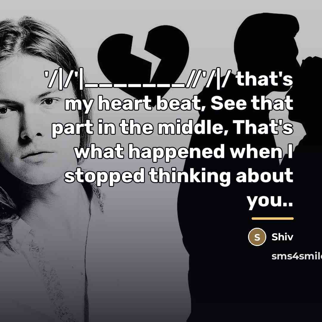“'/|/'|_______//'/|/ that's my heart beat, See that part in the…” quote by Shiv