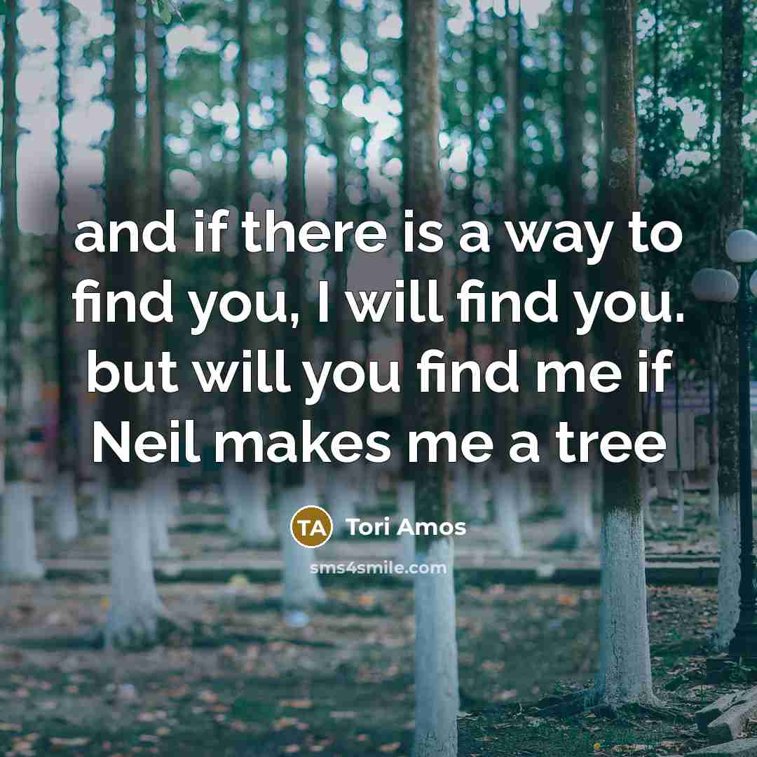 “and if there is a way to find you, I…” quote by Tori Amos