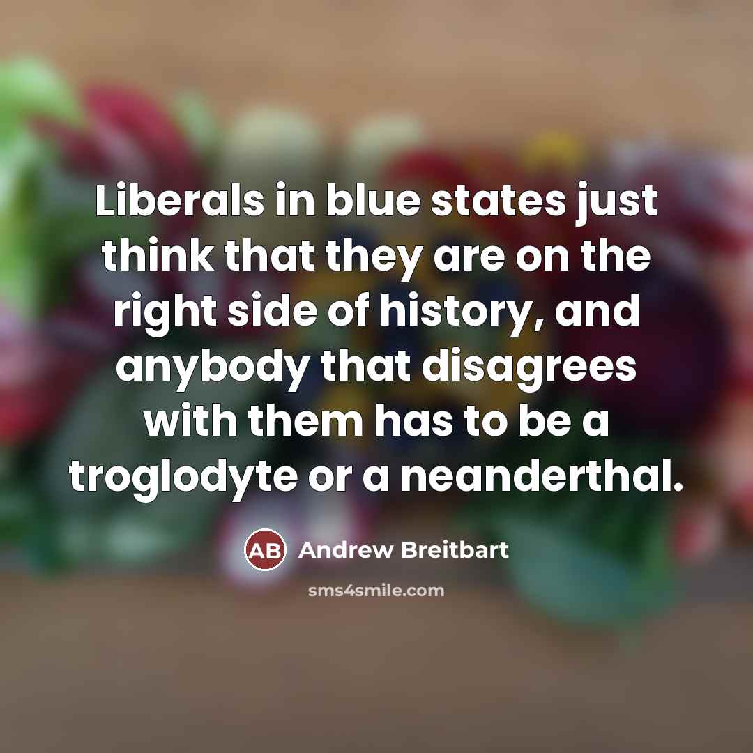 “Liberals in blue states just think that they are on…” quote by Andrew Breitbart