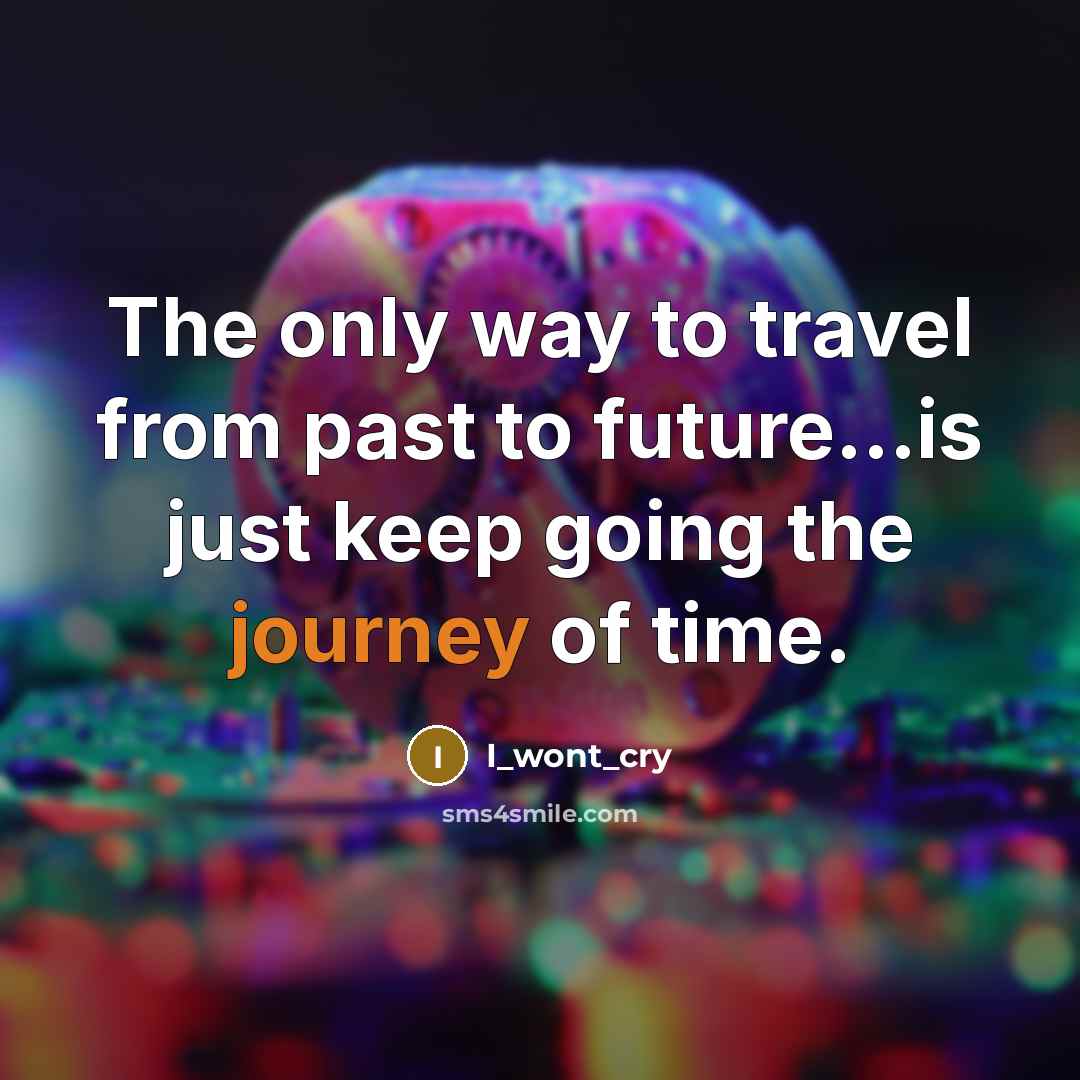 “The only way to travel from past to future...is just keep going the journey of time.” quote by I_wont_cry