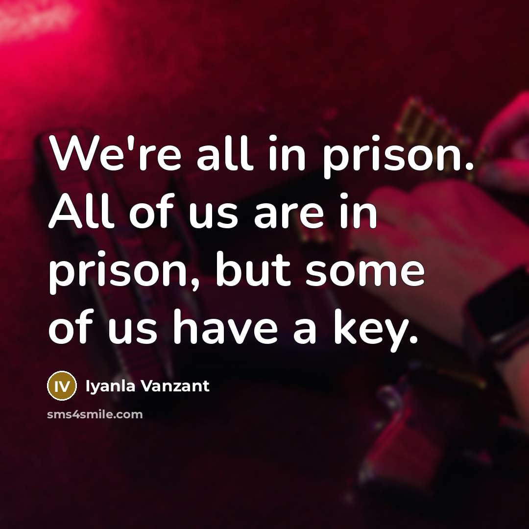 “We're all in prison. All of us are in prison,…” quote by Iyanla Vanzant