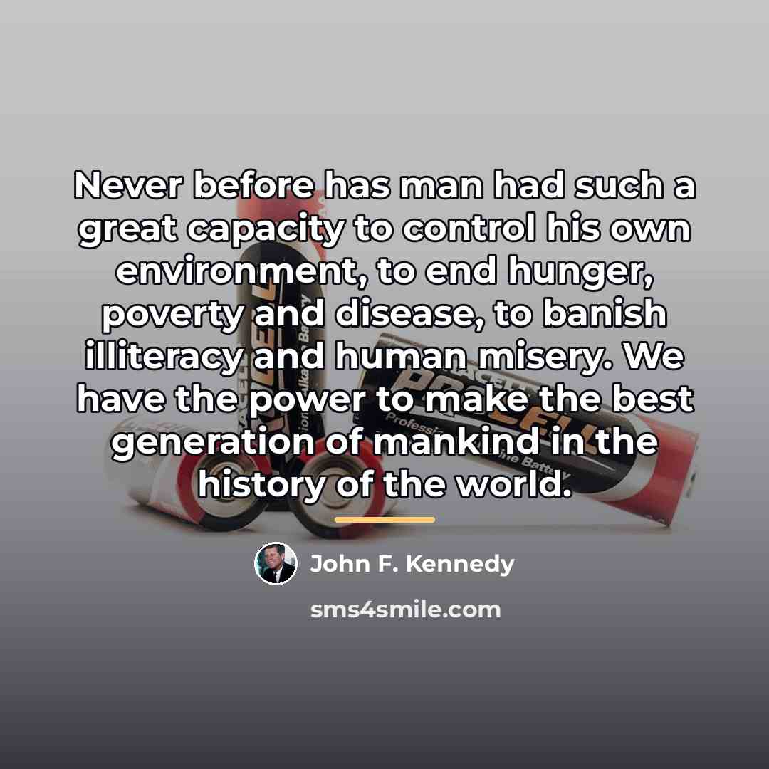 “Never before has man had such a great capacity to…” quote by John F. Kennedy