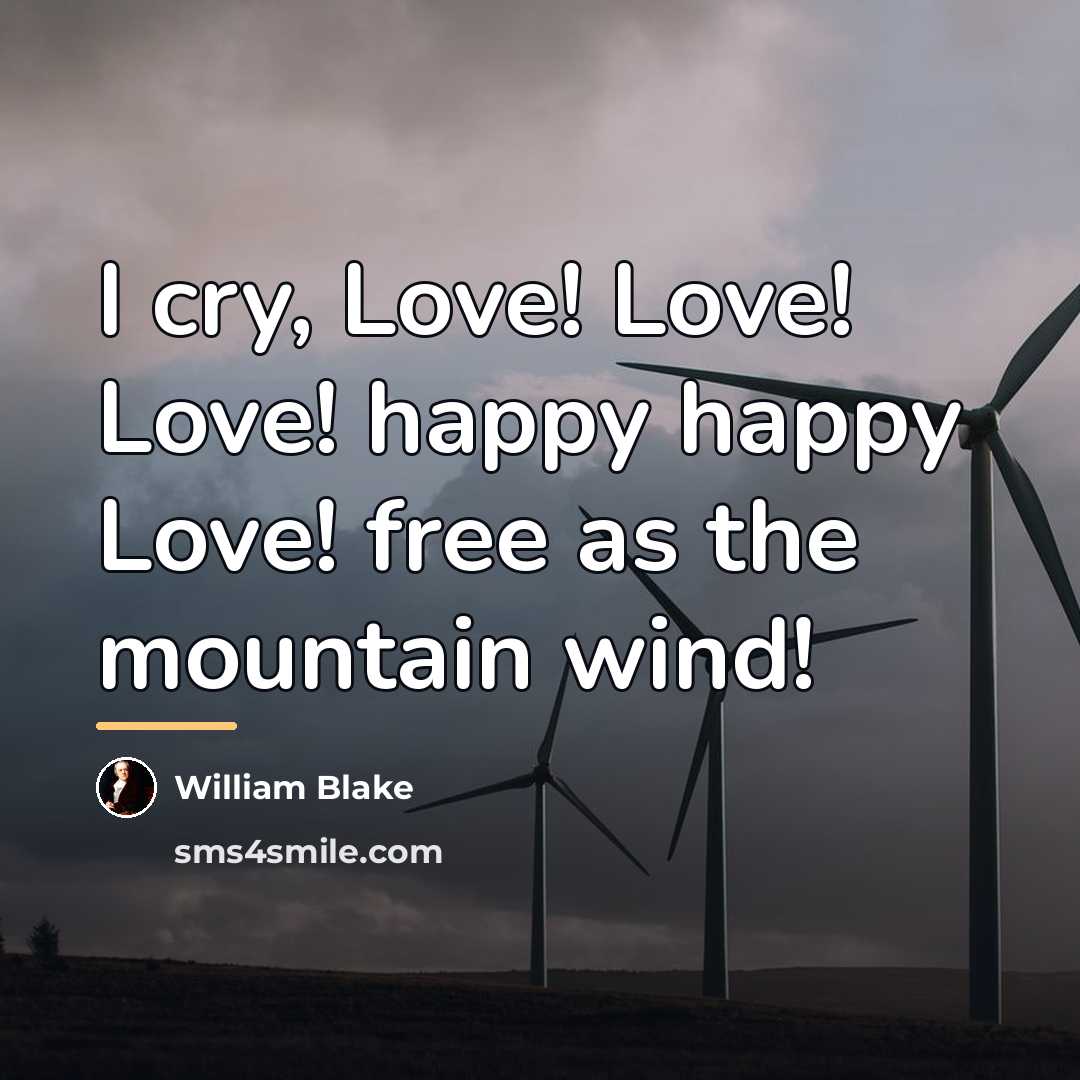 “I cry, Love! Love! Love! happy happy Love! free as…” quote by William Blake