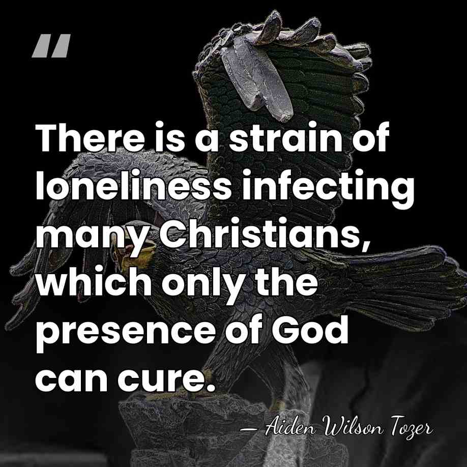There is a strain of loneliness infecting many Christians, which only the&hellip; - Aiden Wilson Tozer