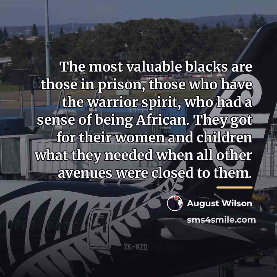 “The most valuable blacks are those in prison, those who…” quote by August Wilson