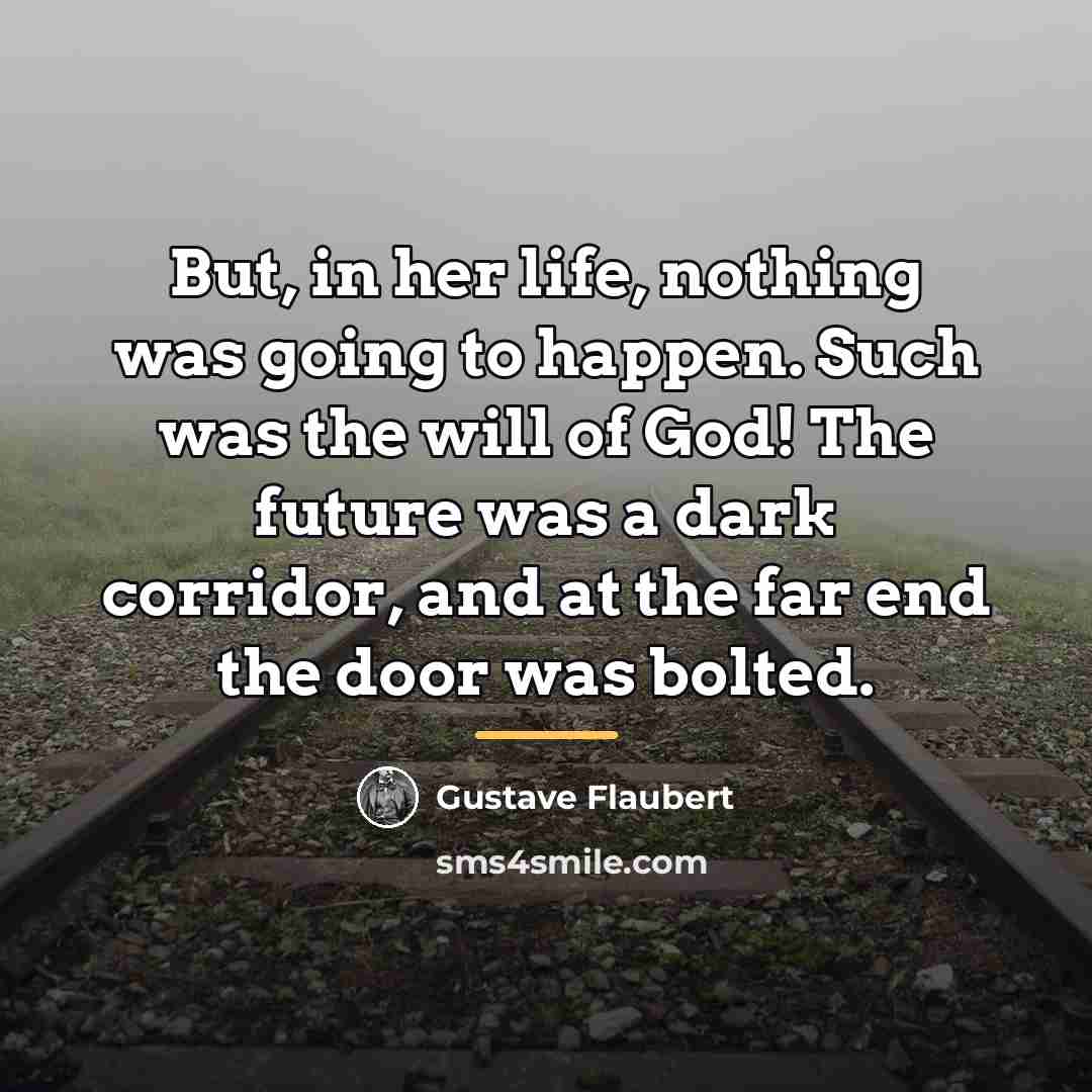 “But, in her life, nothing was going to happen. Such…” quote by Gustave Flaubert