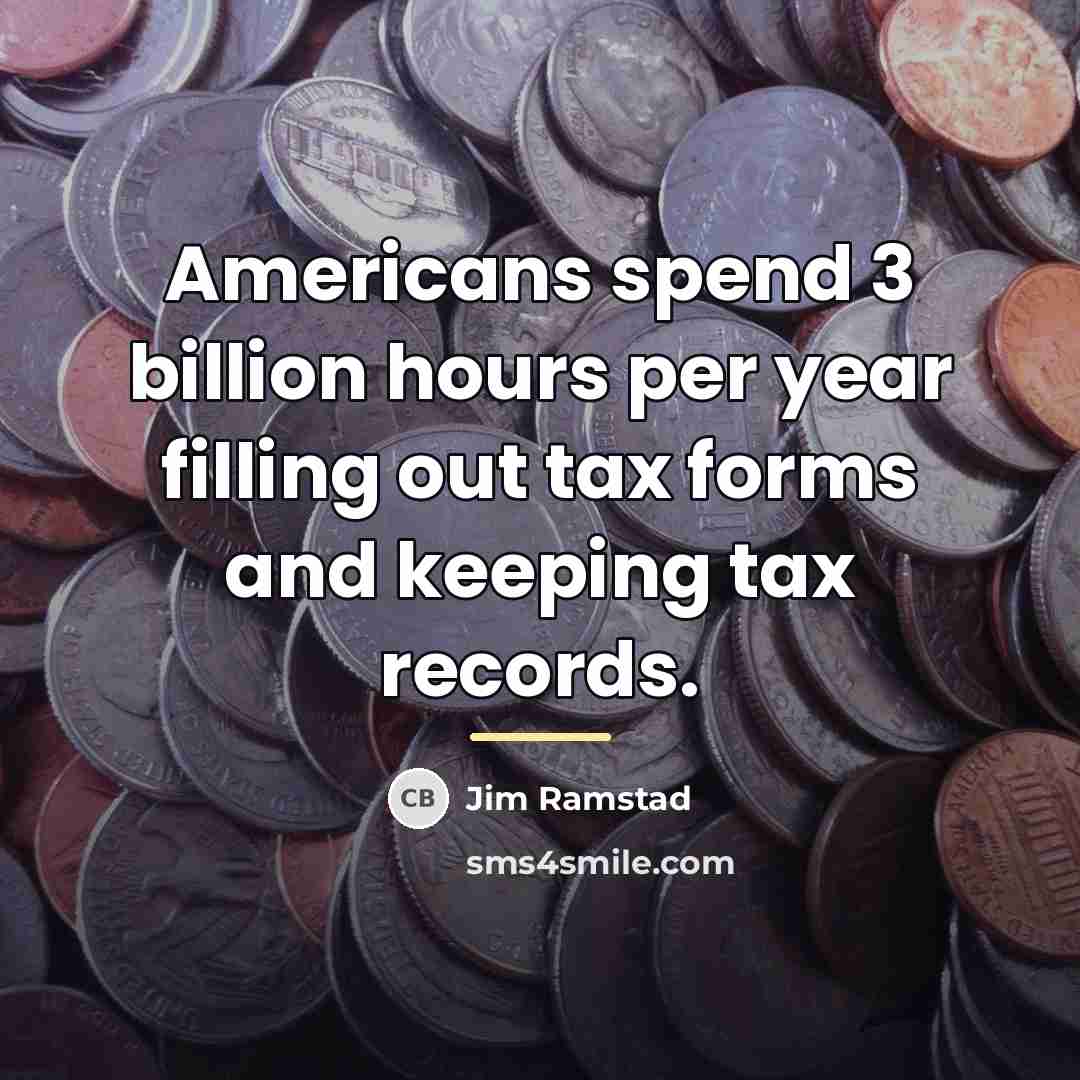 “Americans spend 3 billion hours per year filling out tax…” quote by Jim Ramstad