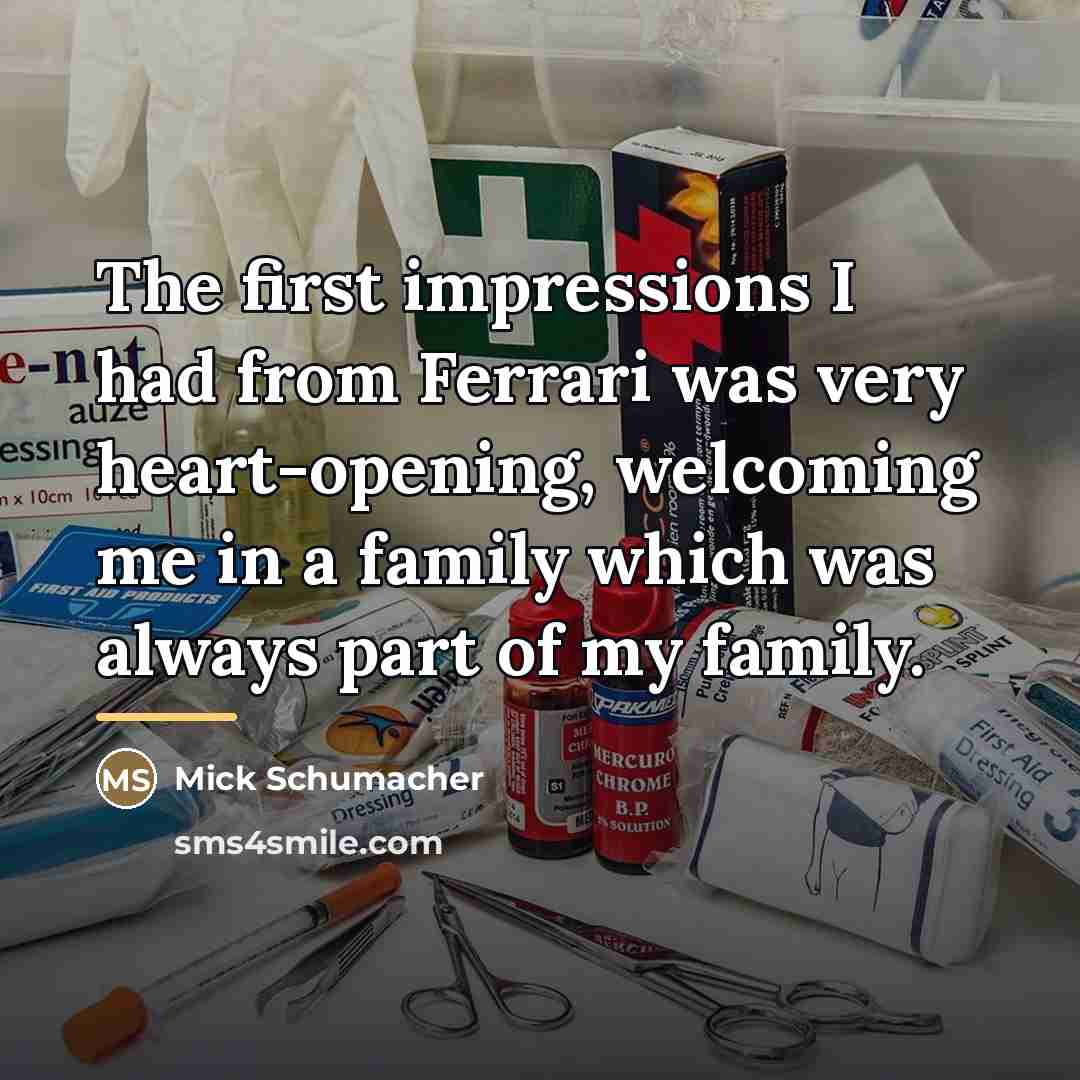 “The first impressions I had from Ferrari was very heart-opening,…” quote by Mick Schumacher