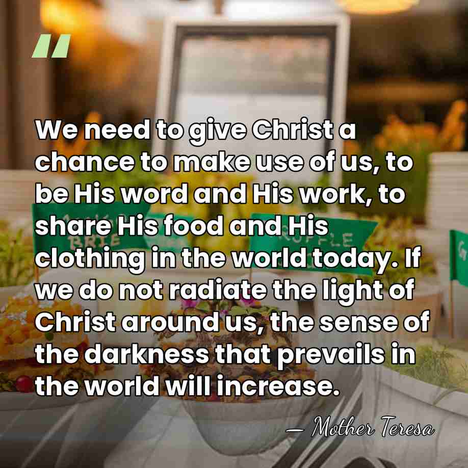 We need to give Christ a chance to make use of us,&hellip; - Mother Teresa