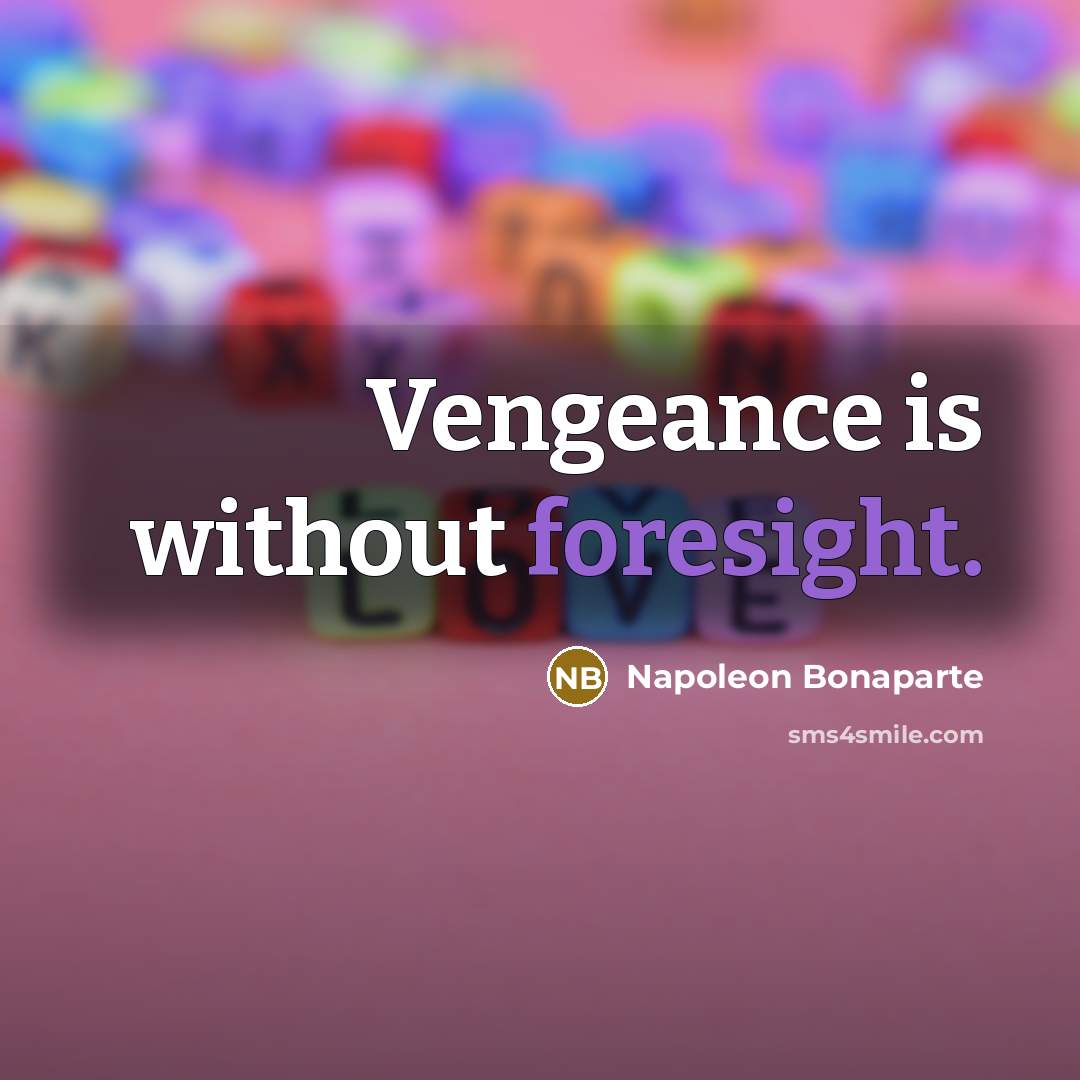 “Vengeance is without foresight.…” quote by Napoleon Bonaparte