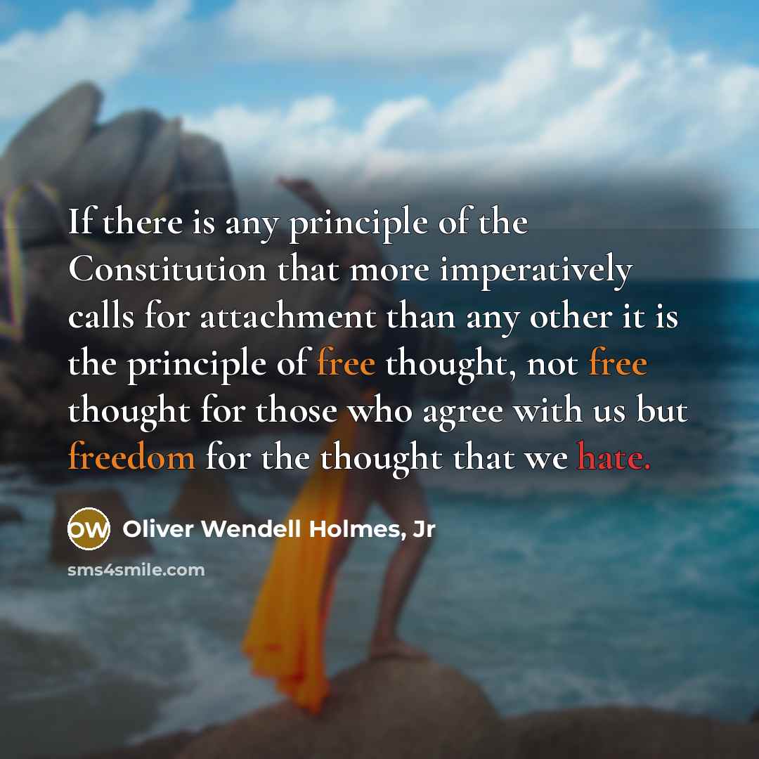 “If there is any principle of the Constitution that more…” quote by Oliver Wendell Holmes, Jr