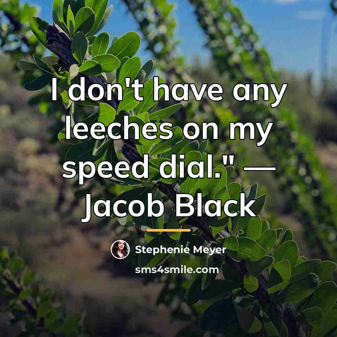 “I don't have any leeches on my speed dial." —…” quote by Stephenie Meyer